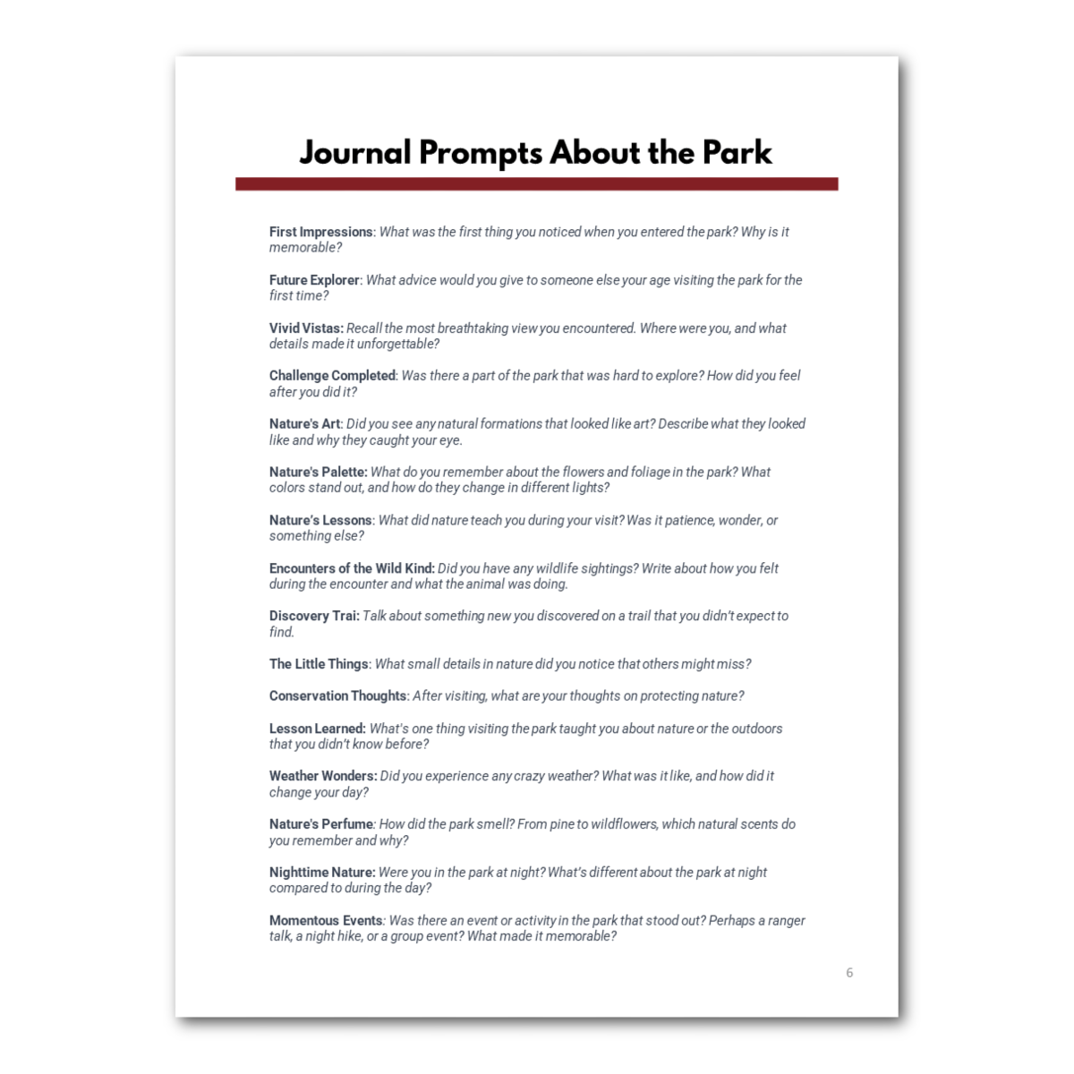 Texas State Parks Bucket Journal 2024 Edition - Printable