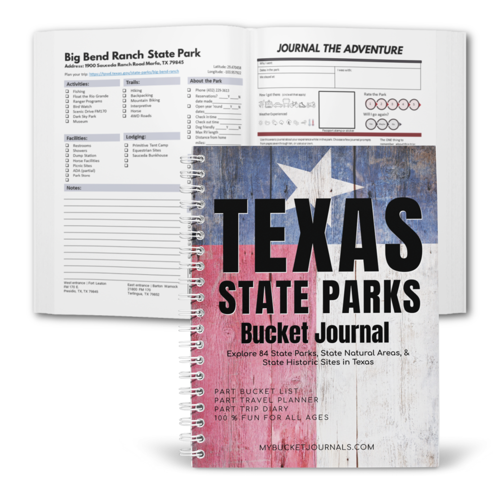 Texas State Parks Bucket Journal 2024 Edition - Printable