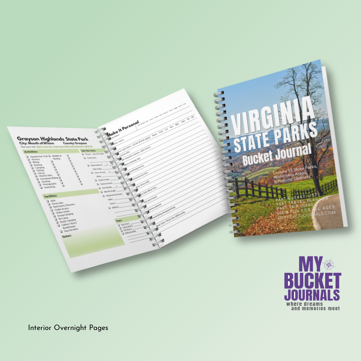 Virginia State Parks Bucket Journal Bundle