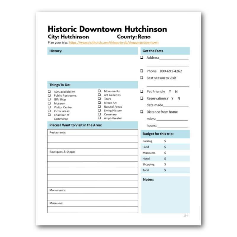 Kansas State Parks Bucket Journal - Printable