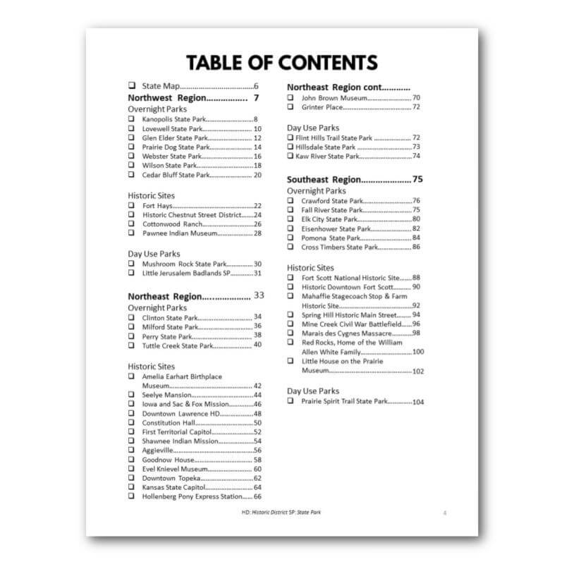 Kansas State Parks Bucket Journal - Printable