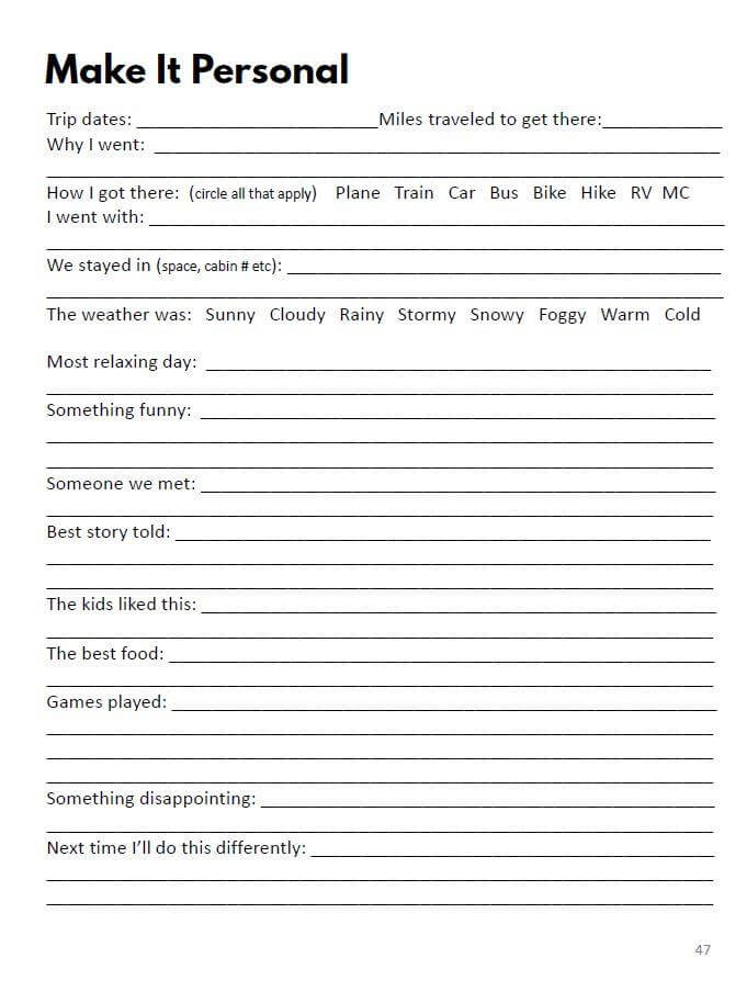Oregon State Parks Bucket Journal - Printable