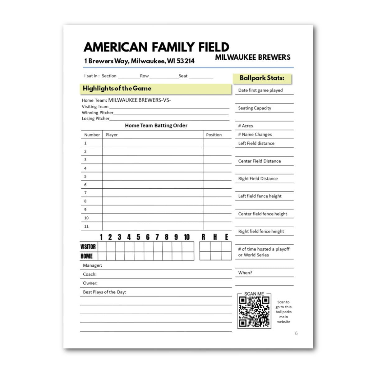 Ballparks of America Bucket Journal - Spiral