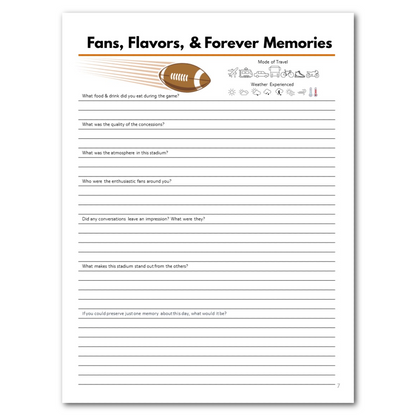 Football Stadiums of America Bucket Journal - Printable