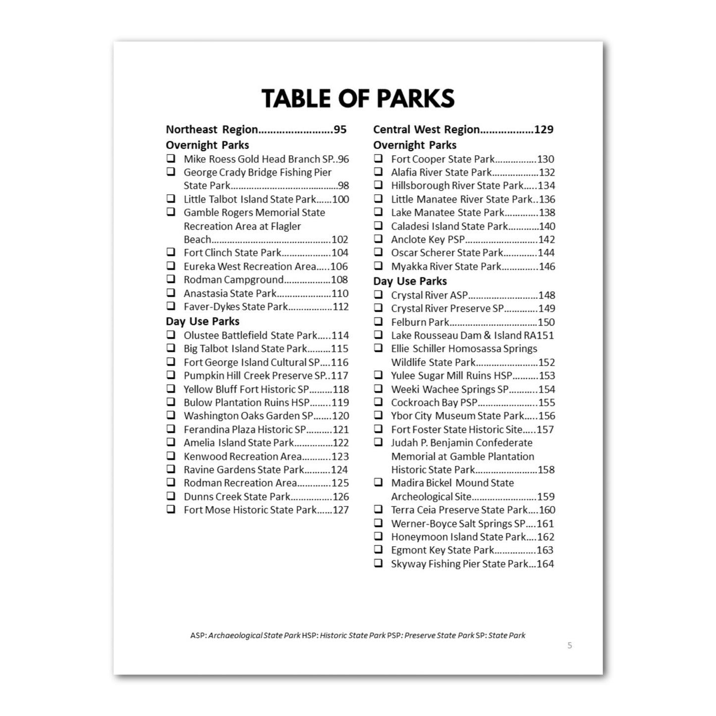 Florida State Parks Bucket Journal - Printable