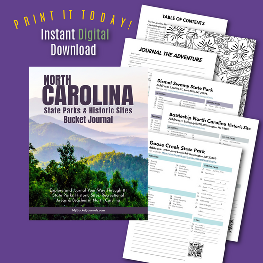 North Carolina State Parks Bucket Journal - Printable