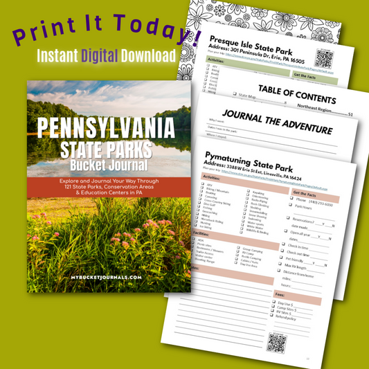 Pennsylvania State Parks Bucket Journal - Printable