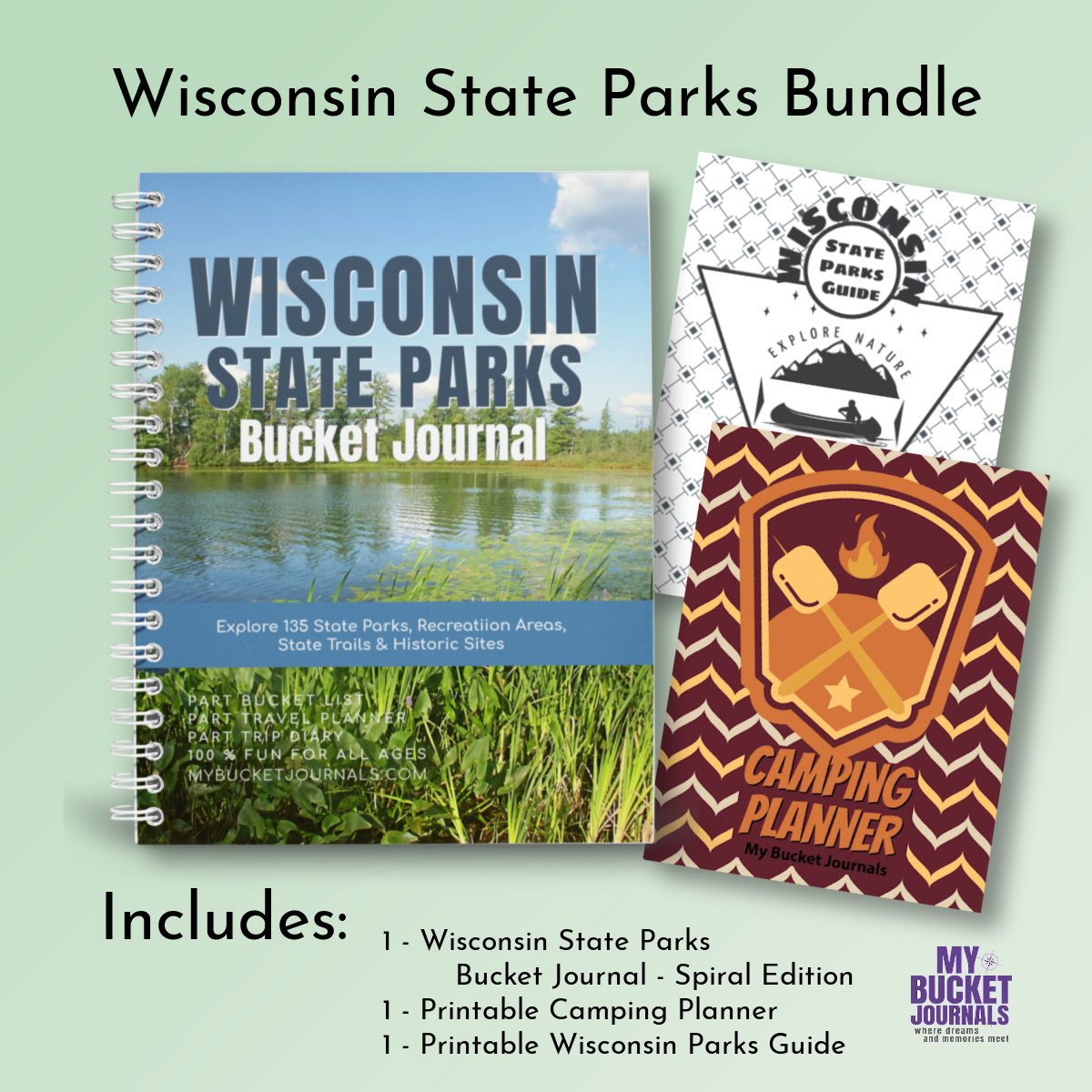 Wisconsin State Parks Bucket Journal Bundle