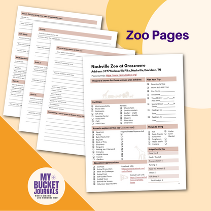 Mid Southeast States Zoo Bucket Journal