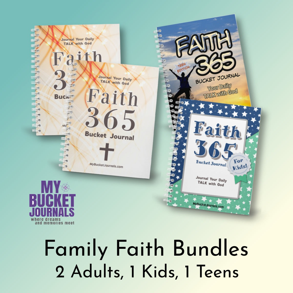 Family Faith Bundles - 2 Adult + 1 Teen + 1 Kid