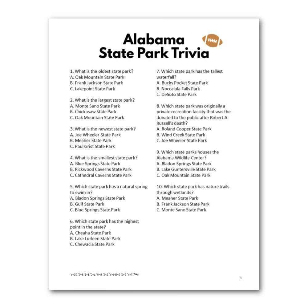 Alabama State Parks Bucket Journal - Printable