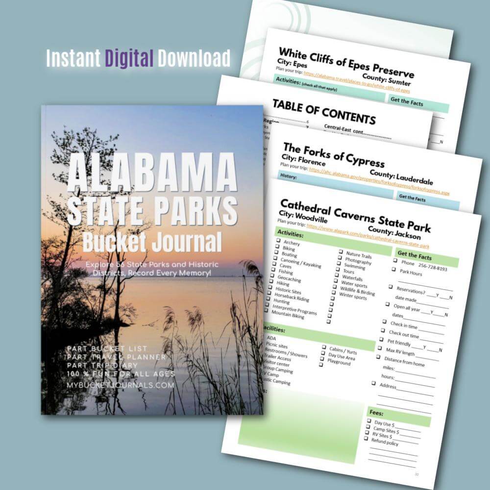 Alabama State Parks Bucket Journal - Printable