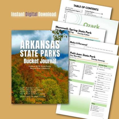 Arkansas State Parks Bucket Journal - Printable