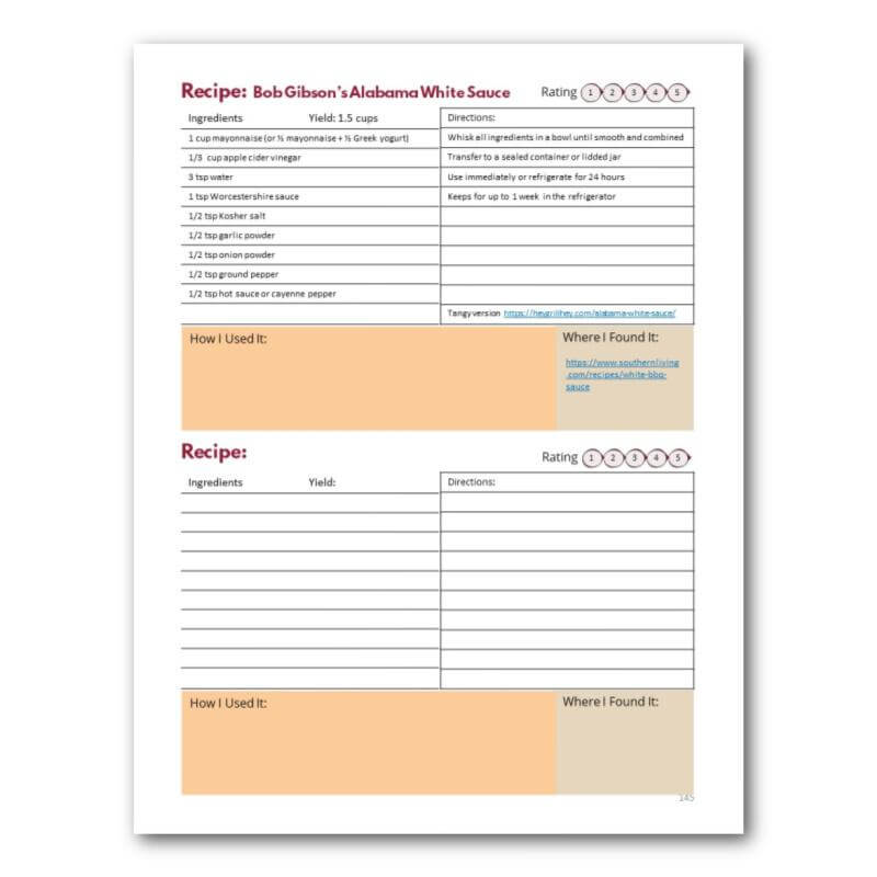 My Barbecue Bucket Journal - Printable