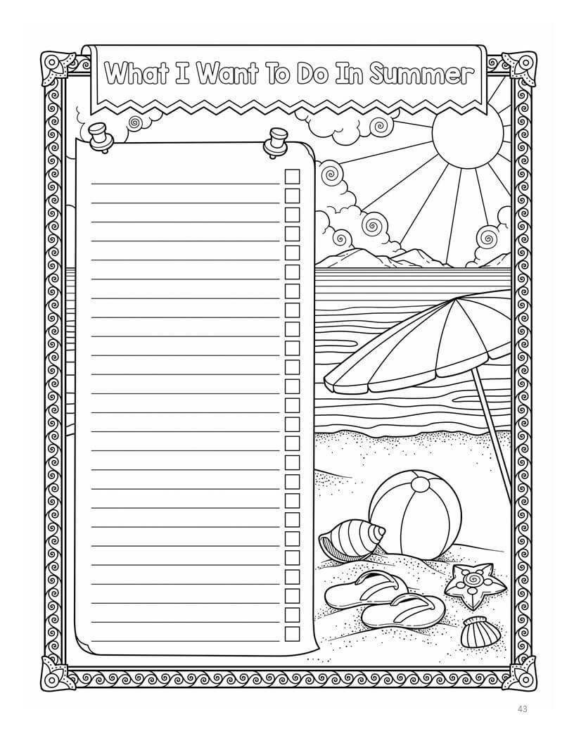 My Bucket List Coloring Book - Printable