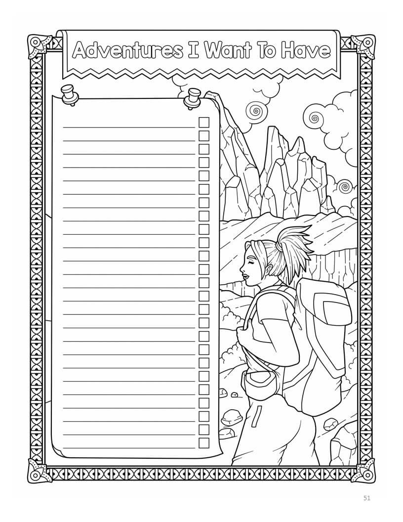 My Bucket List Coloring Book - Printable