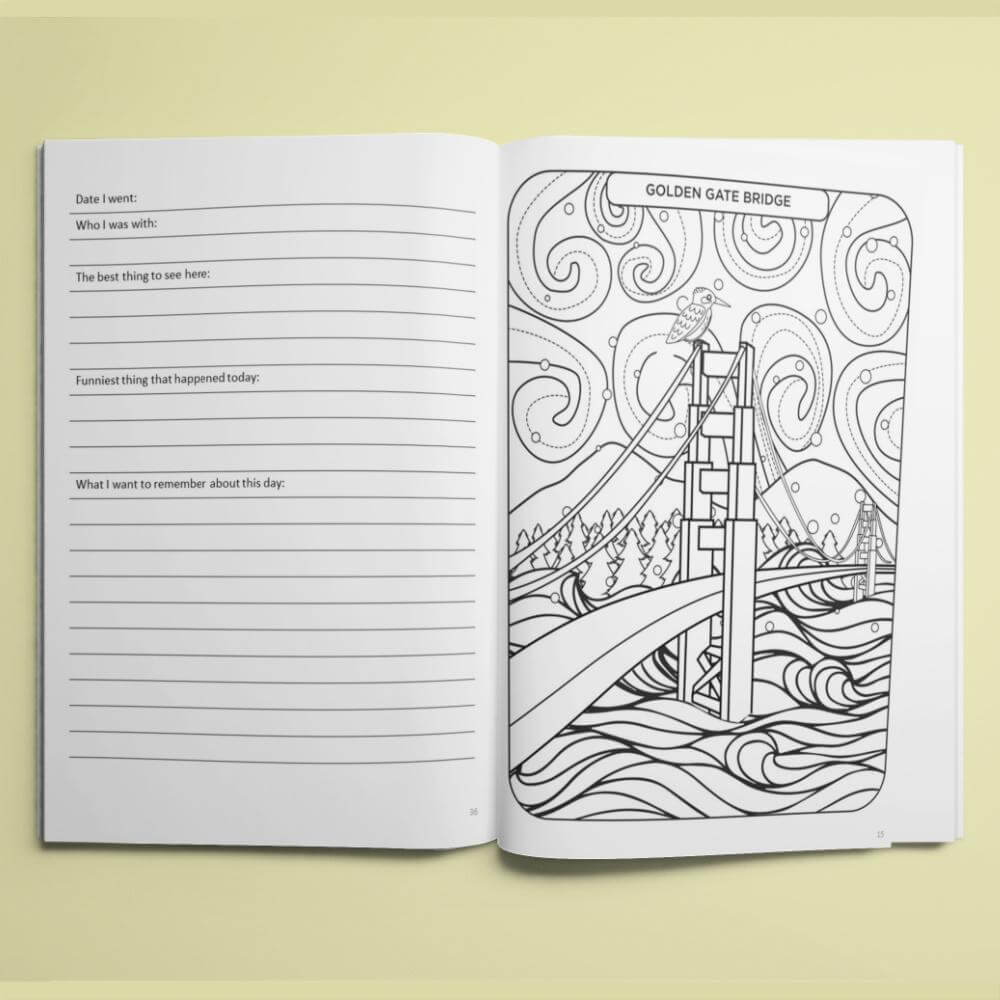 California Bucket List Coloring Book - Printable