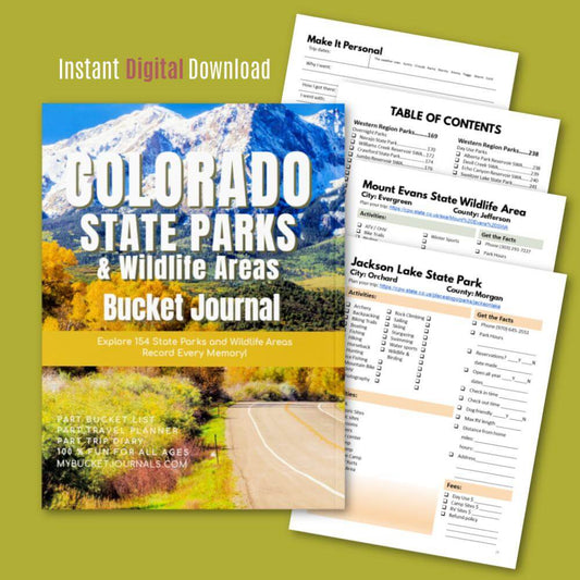 Colorado State Parks & Wildlife Areas Bucket Journal - Printable