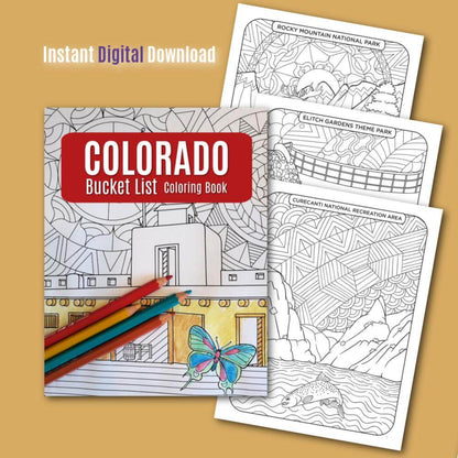 Colorado Bucket List Coloring Book - Printable