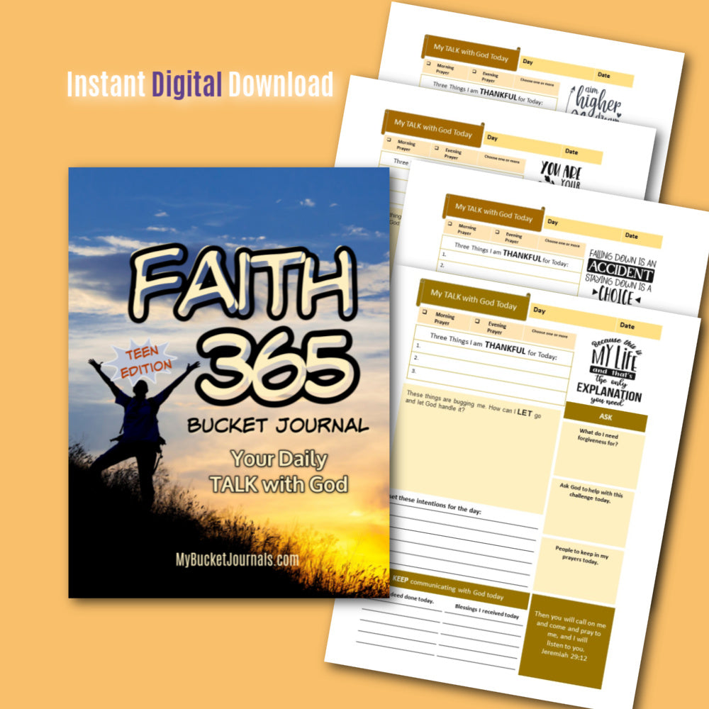 Faith 365 Bucket Journal Teen Edition - Printable