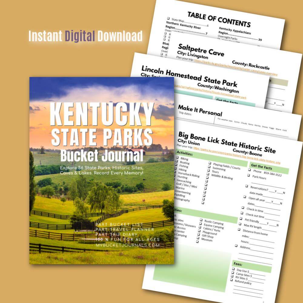 Kentucky State Parks Bucket Journal - Printable