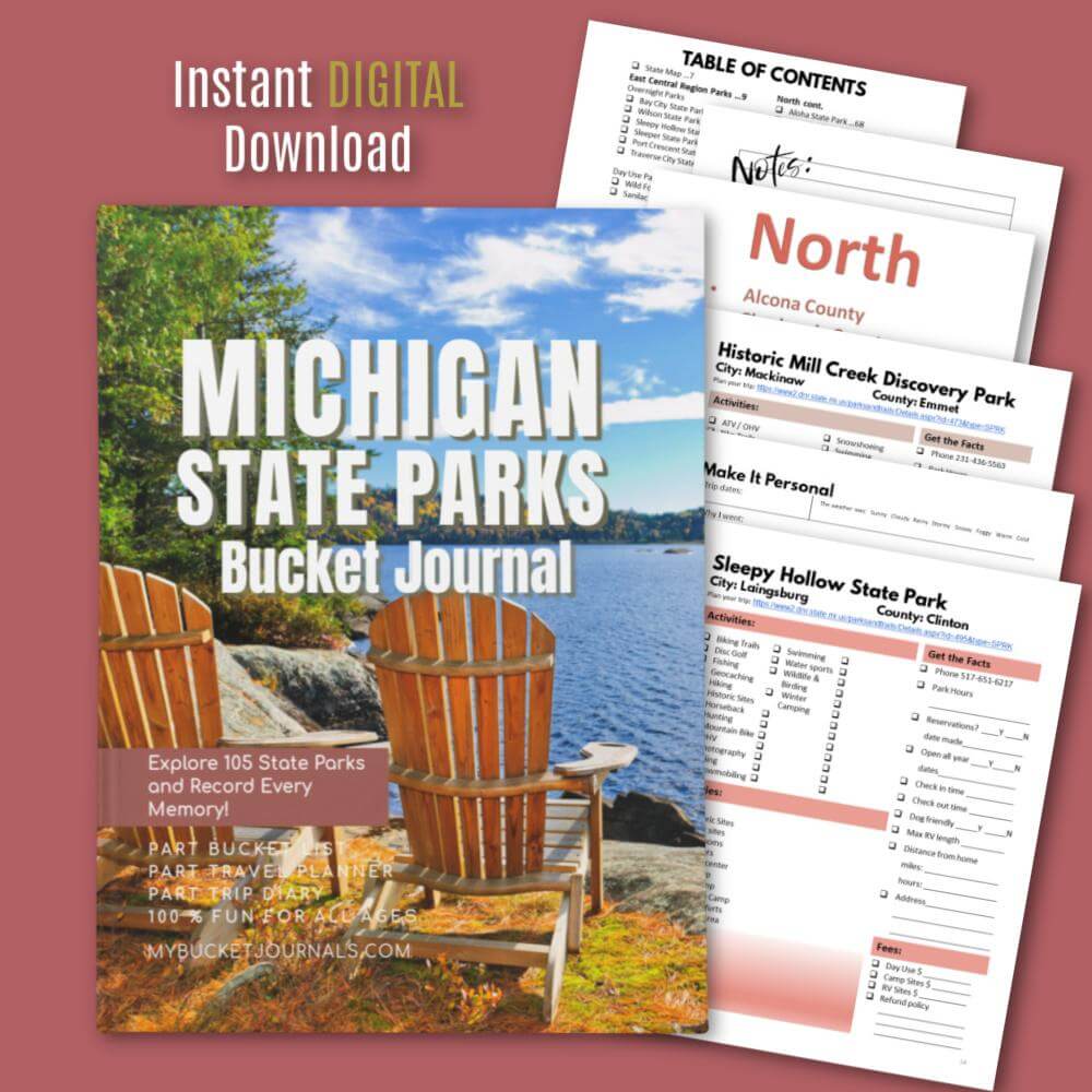 Michigan State Parks Bucket Journal - Printable
