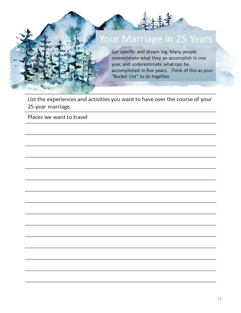 Our Marriage Bucket Journal - Printable