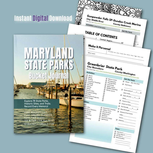 Maryland State Parks Bucket Journal - Printable