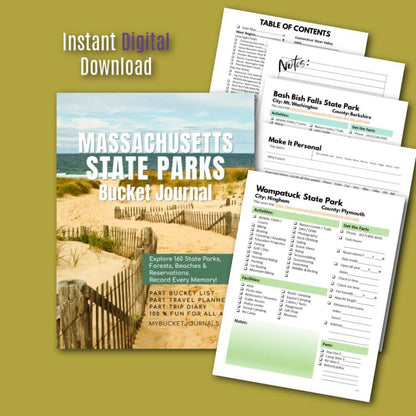 Massachusetts State Parks Bucket Journal - Printable