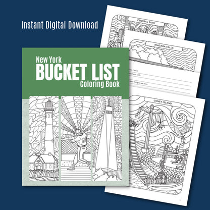 New York Bucket List Coloring Book - Printable
