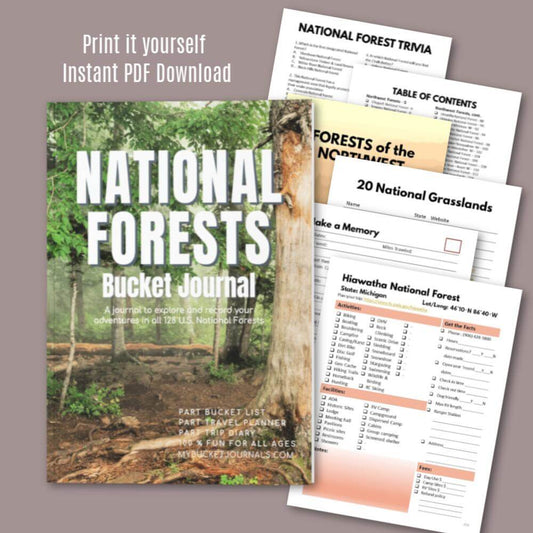 National Forests Bucket Journal - Printable