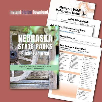 Nebraska State Parks Bucket Journal - Printable