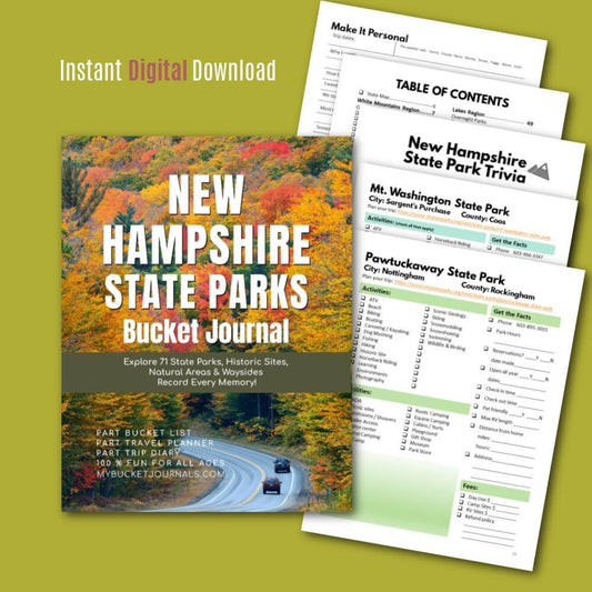 New Hampshire State Parks Bucket Journal - Printable