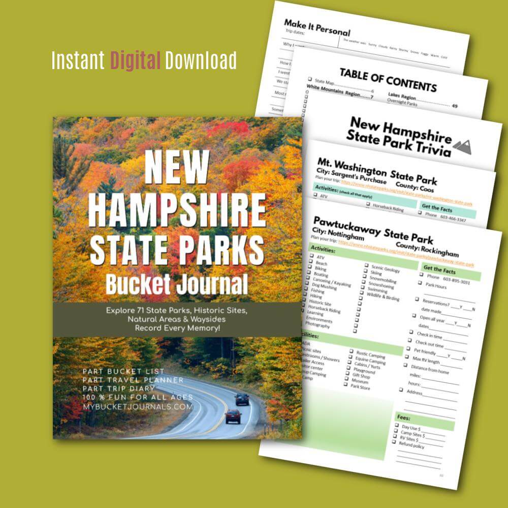 New Hampshire State Parks Bucket Journal - Printable