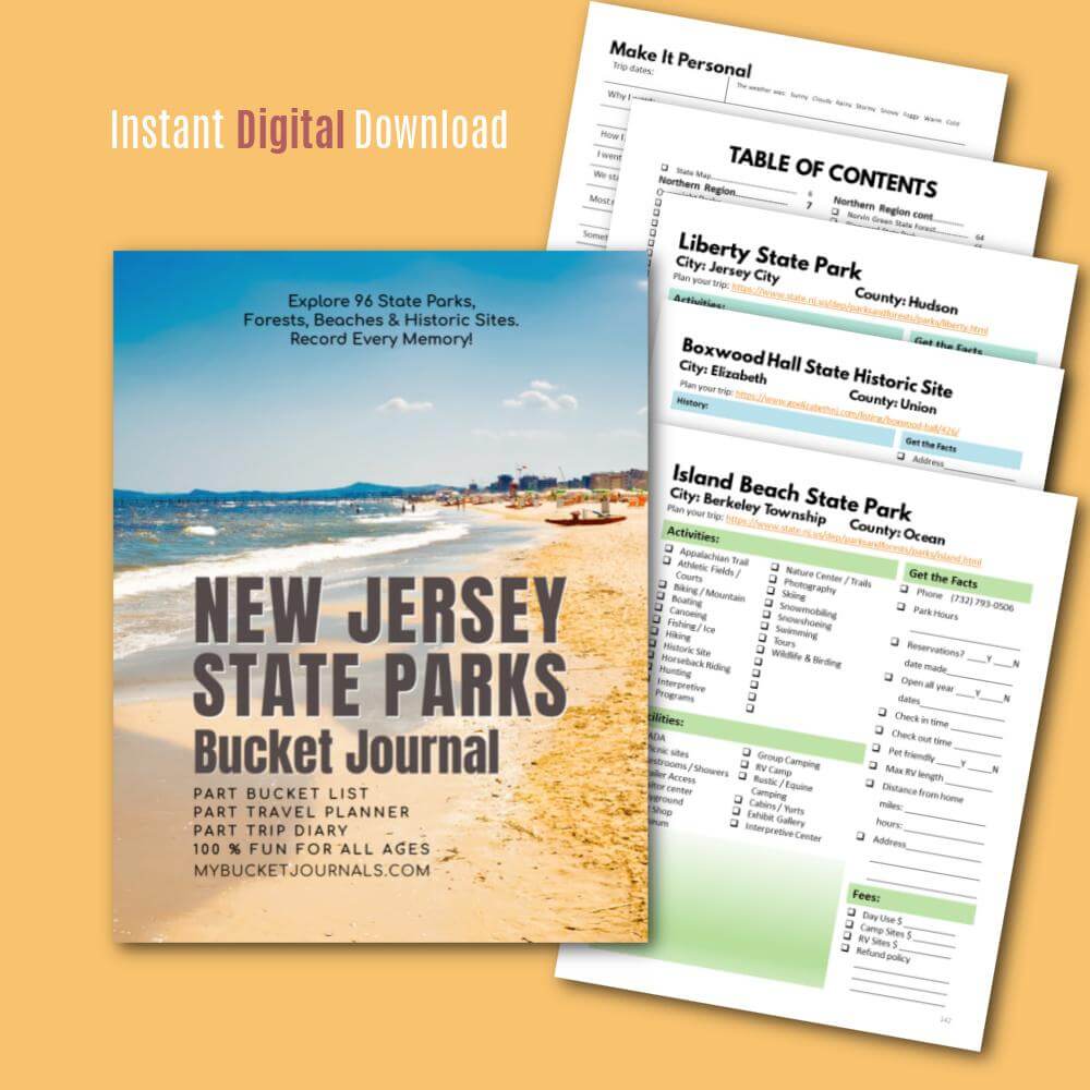 New Jersey State Parks Bucket Journal - Printable