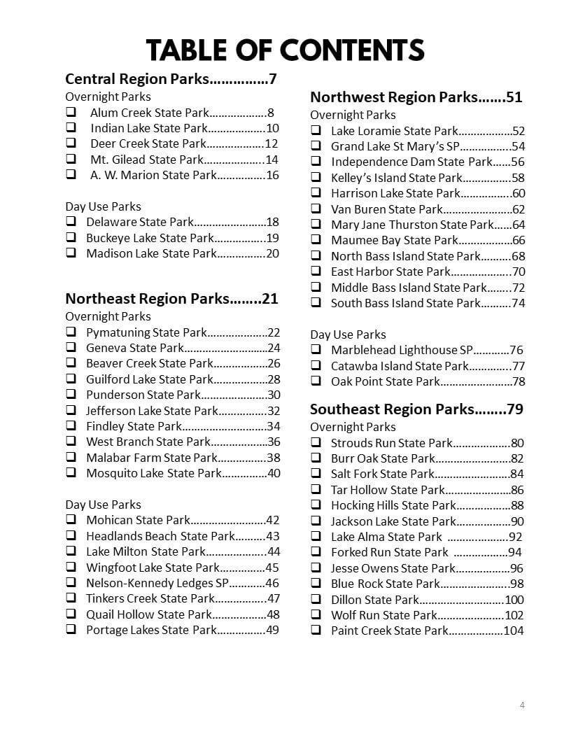 Ohio State Parks Bucket Journal - Spiral