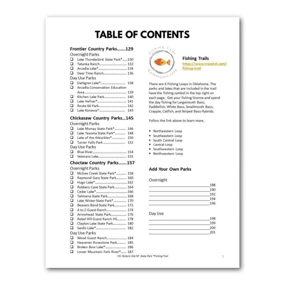 Oklahoma State Parks Bucket Journal - Printable