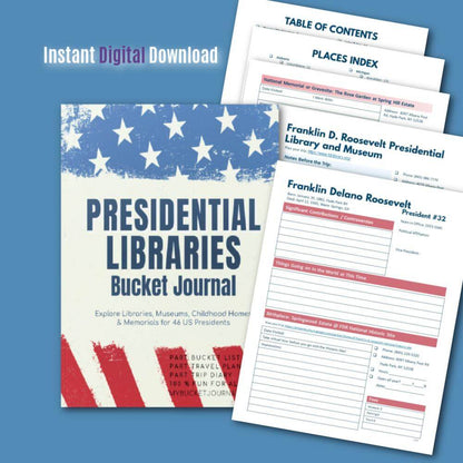 Presidential Libraries Bucket Journal - Printable
