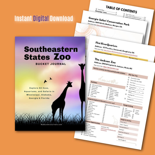 Southeastern States Zoo Bucket Journal - Printable