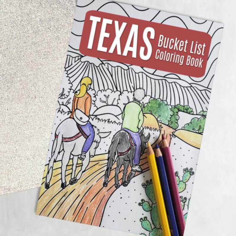 Texas Bucket List Coloring Book- Printable