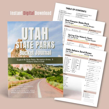 Utah State Parks Bucket Journal - Printable