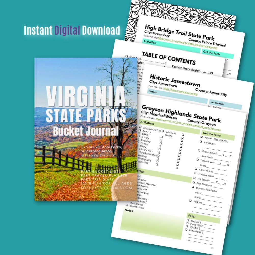 Virginia State Parks Bucket Journal - Printable