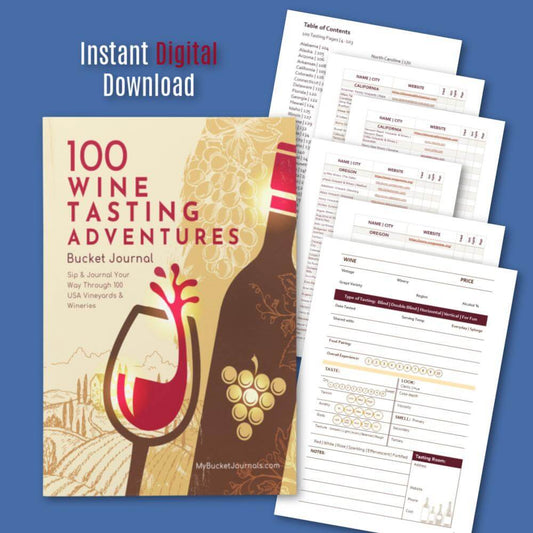 Wine Tasting Bucket Journal - Printable