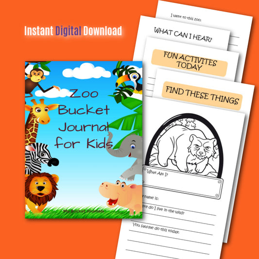 Zoo Bucket Journal for Kids - Printable