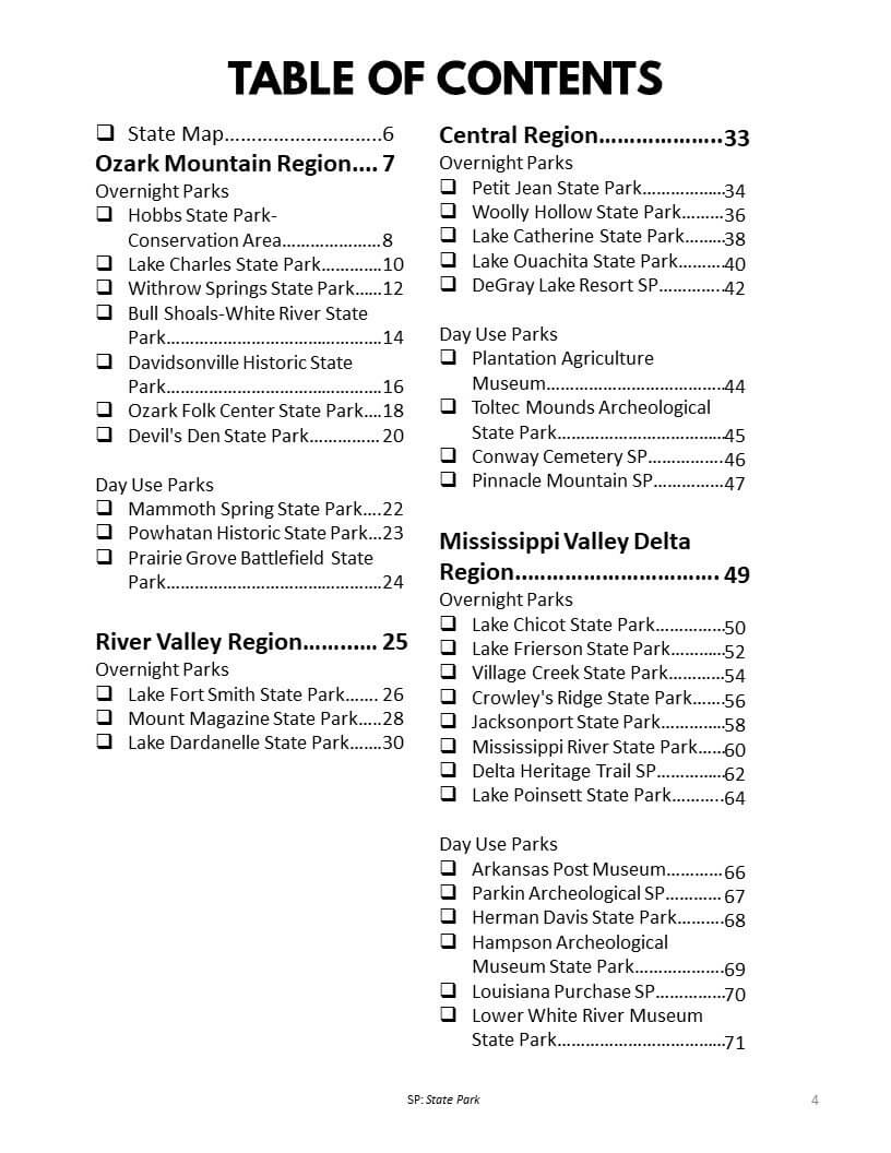 Arkansas State Parks Bucket Journal - Spiral