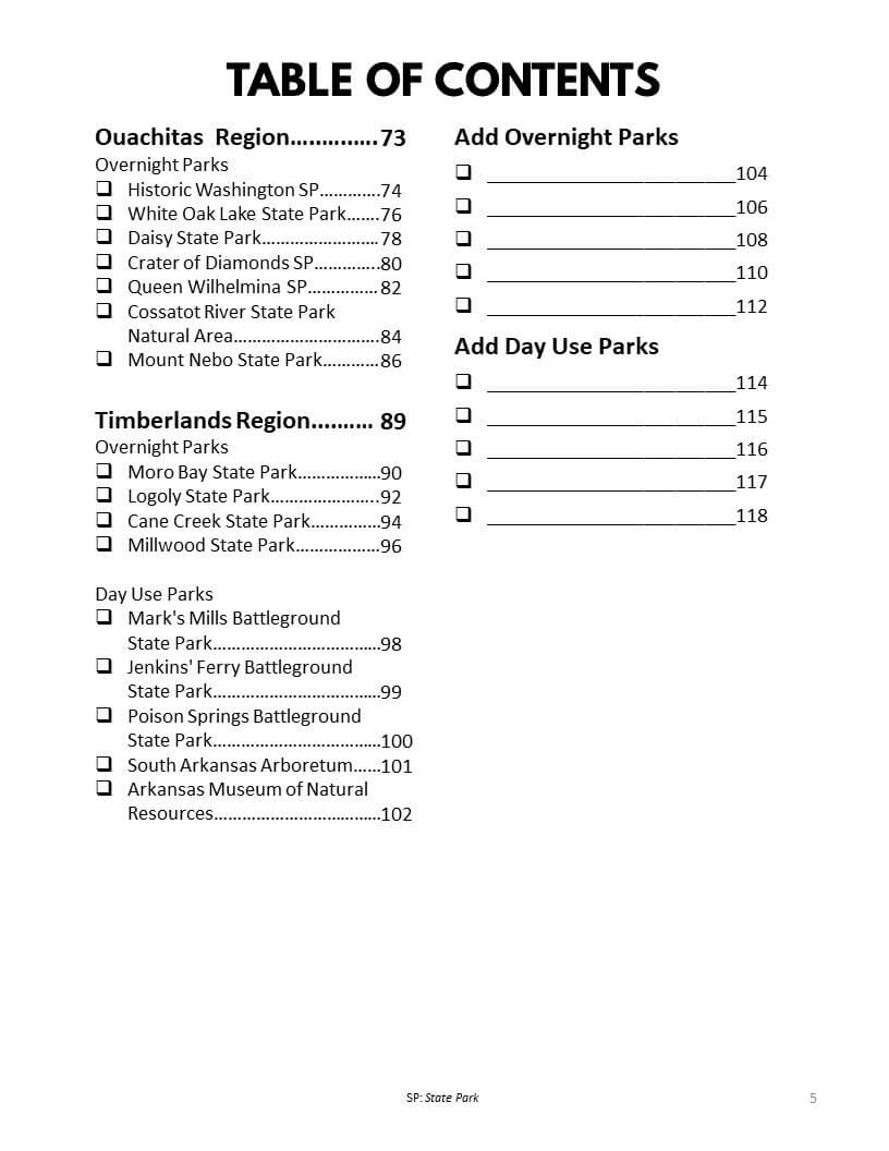 Arkansas State Parks Bucket Journal - Spiral