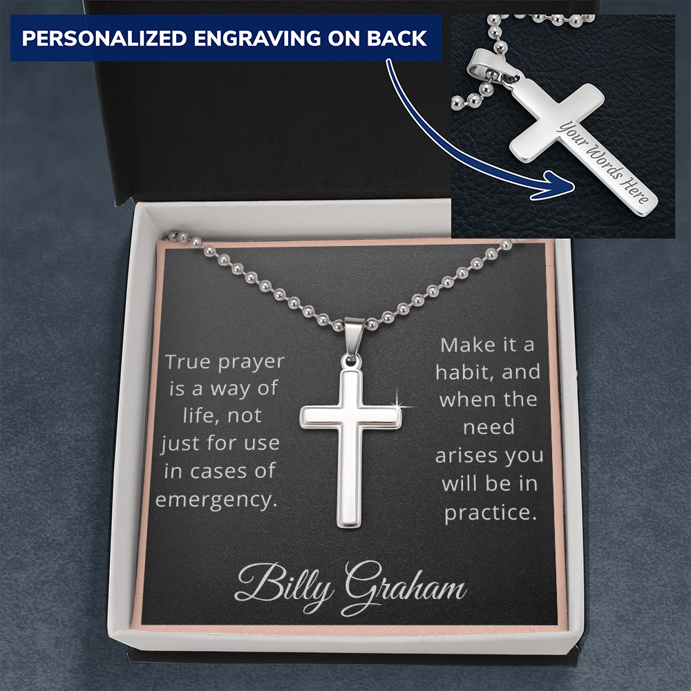 Personalized Stainless Steel Cross Necklace, Custom Men Necklace –  BraceBelovedMen