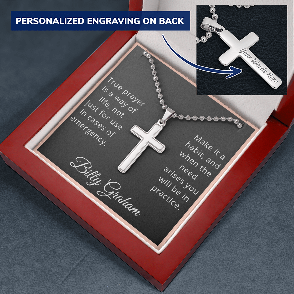 Personalized Steel Cross Necklace on Cuban Chain Personalized cross – B&B  Jewelry& Co