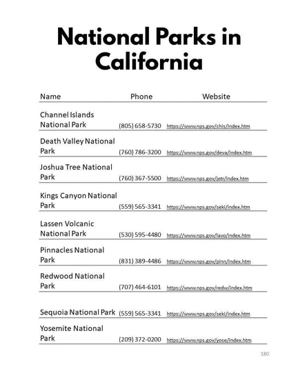 California Overnight State Parks Bucket Journal - Printable