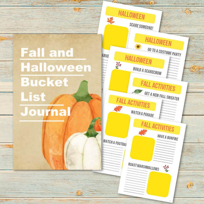 Fall & Halloween Bucket List Journal - Printable